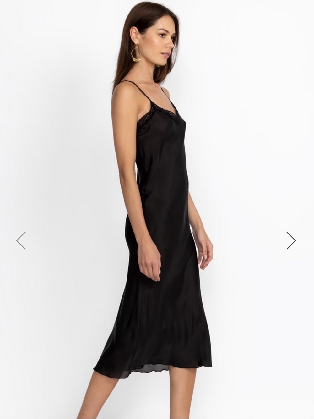 Johnny Was SILK Black Lace-Slip dress NWT Size XL 20” flat p2p, 22” at waist - Picture 4 of 11
